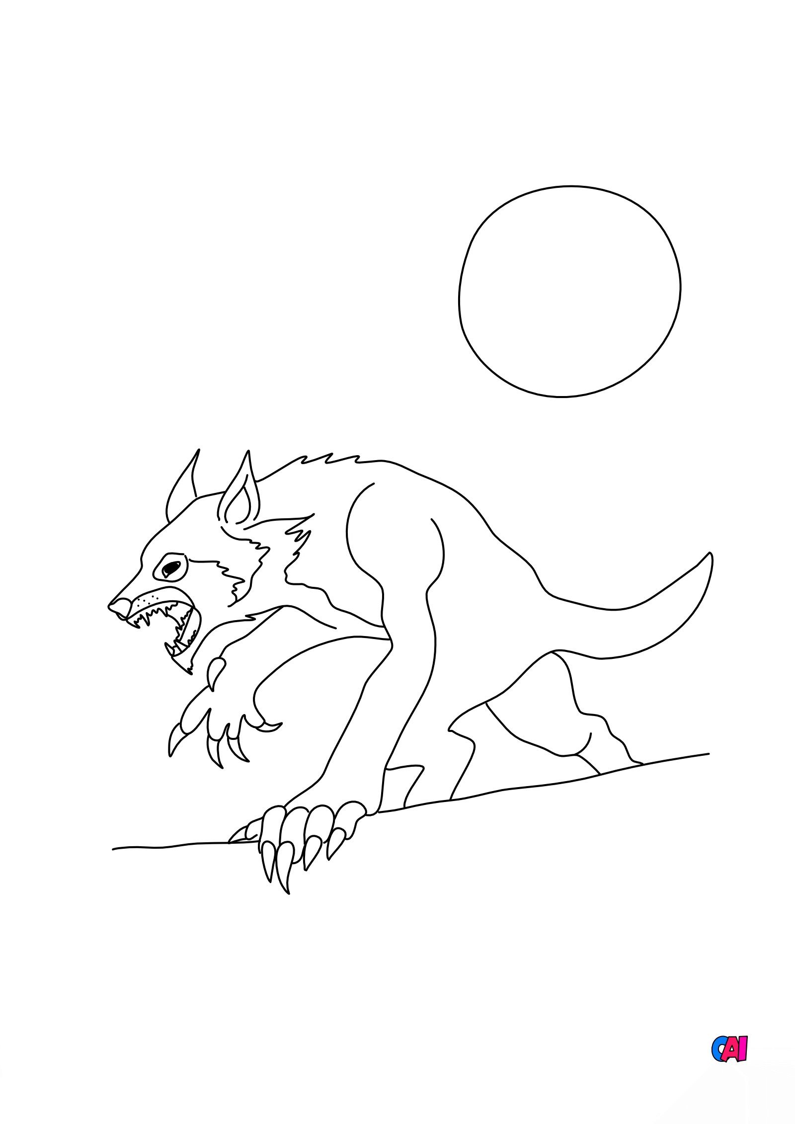 Coloriages Halloween A Imprimer Loup Garou